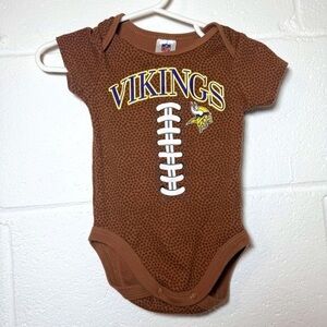 Vikings Brown Football Pattern Bodysuit